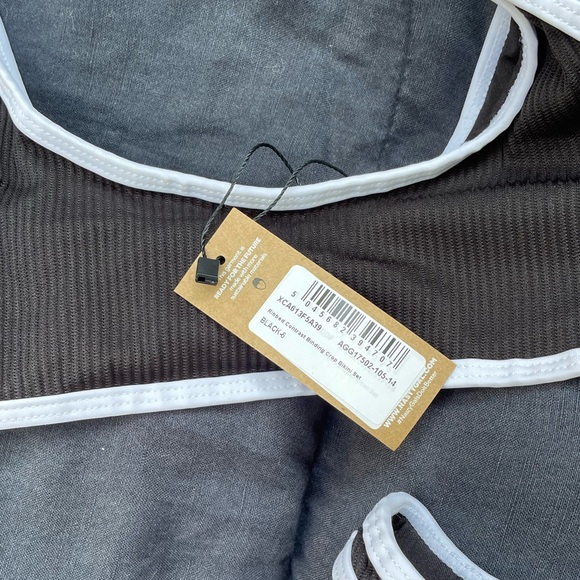 Nasty Gal NWT Black Ribbed Thong Bikini - Picture 3 of 5